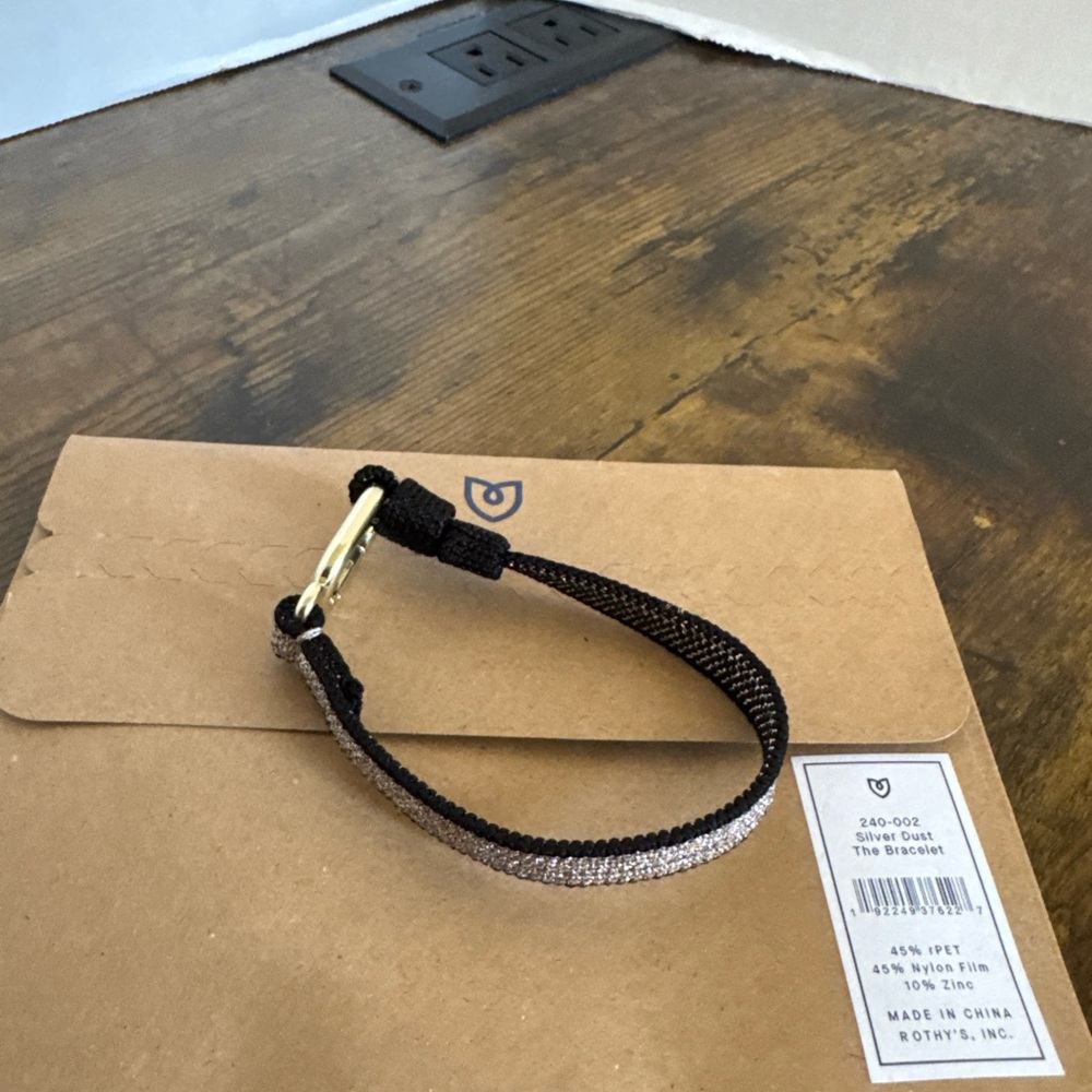 Rothy's Black and Silver Dust Woven Bracelet